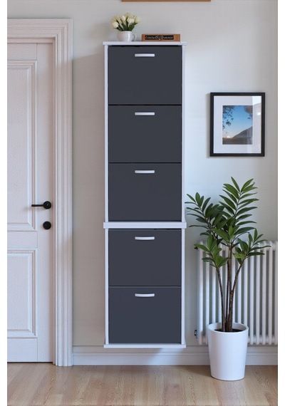 Eliusta Porta 10 Bölmeli Ayakkabılık Antrasit 52 Cm Genişlikte 52x193x26 Cm Duvara Monte Ayakkabılık Antrasit Eliusta Porta 10 Bölmeli Ayakkabılık Antrasit 52 Cm Genişlikte 52x193x26 Cm Duvara Monte Ayakkabılık Antrasit