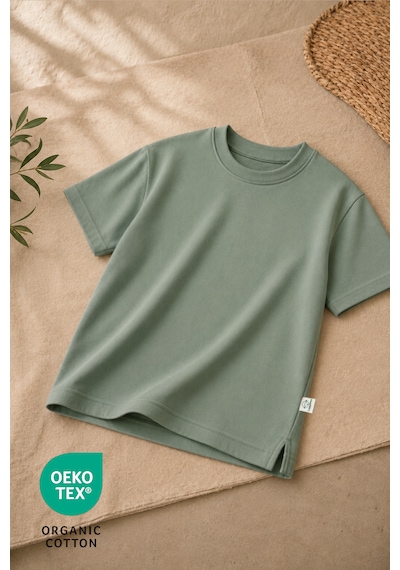 Luppinos Basic 2li %100 Pamuk Bisiklet Yaka Bebek-çocuk Tshirt Set Kiremit