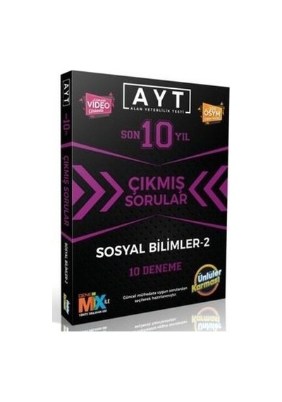AYT Sosyal Bilimler 2 Karması Tıpkı Basım 10 Deneme -  Ünlüler Karması
