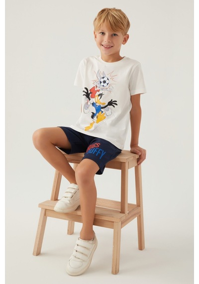 Looney Tunes Bugs Krem Erkek Çocuk Bermuda Takım 5274-42821 Krem