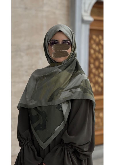 Qalortex Scarf Pamuklu Soft Erva Desen Eşarp-çağla Çağla