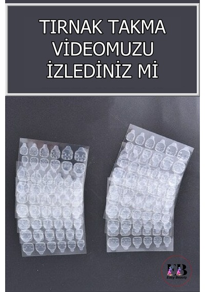 240 Adet Medium Beden Çift Taraflı Yapıştırıcı Bant Takma Tırnak Yapıştırıcı Cilde Zarar Vermez Şeffaf
