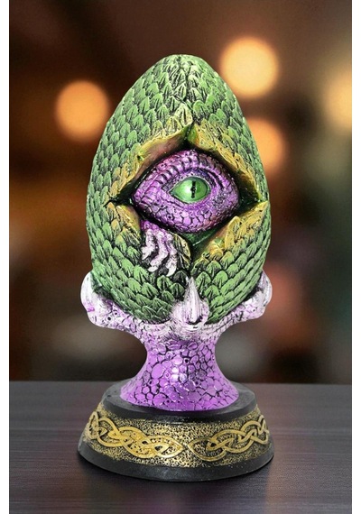 Yumurta İçinde Dragon Gözü Ledli Dekoratif Figür