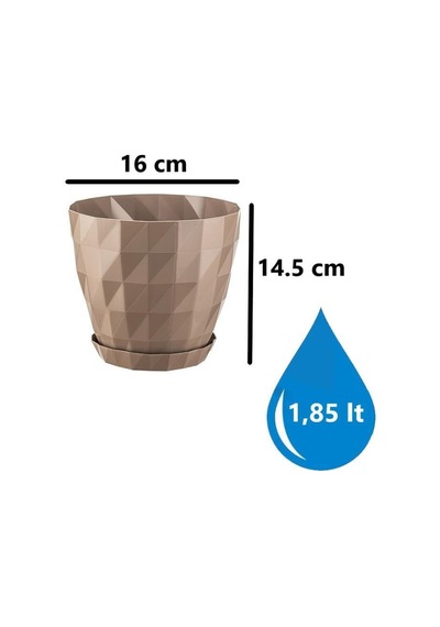 Omnipazar So-krt3 Dekoratif Kristal Saksı Takımı 1.85 Lt Mocha 5 Adet