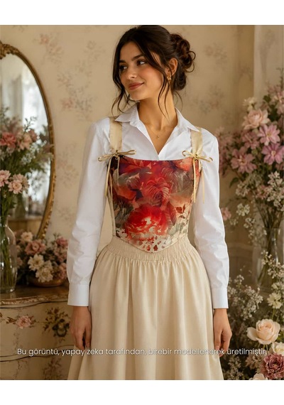 L'aura Corset Lal Bayan Korse Büstiyer Kırmızı