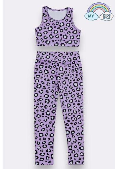 My Kids Wear Kız Çocuk Çok Amaçlı Desenli Mayo & Spor Takımı 12445 Beyaz - Siyah