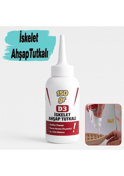 İskelet Ahşap Tutkalı Hazır 150 Gram Şeffaf D3 Tahta Mdf Sunta Kumaş Kağıt Dıy Uygulama Yapıştırıcı