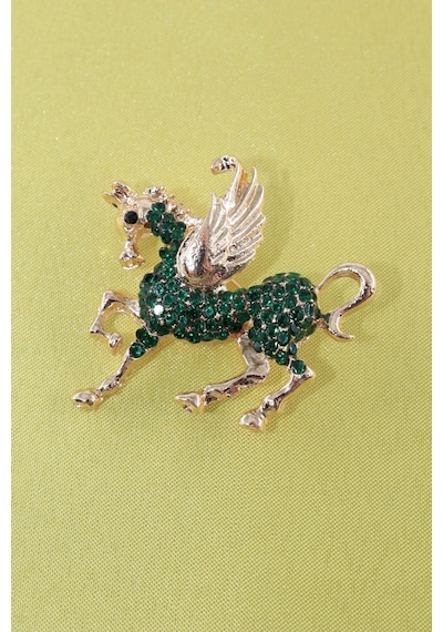 Özgür Ruhun İfadesi Efsanevi Kanatlı Pegasus Atı Broş Gold Renkli Taşlı Erkek Kadın Yaka İğnesi Çok renkli 45972294