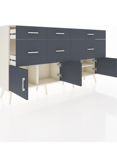 Arges Konsol Tek Raflı 6 Çekmeceli 4 Kapaklı 176x30x99 Aytaşı-antrasit Antrasıt - Aytası Arges Konsol Tek Raflı 6 Çekmeceli 4 Kapaklı 176x30x99 Aytaşı-antrasit Antrasıt - Aytası