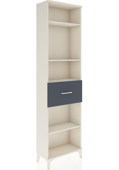Arges Dolap 4 Raflı Tek Çekmeceli 60x30x221 Aytaşı-antrasit Aytaşı