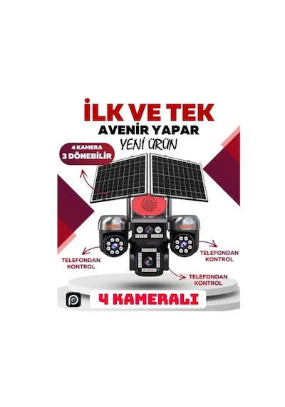 Av-s446 12mp 4 Kameralı Ptz 4g Sim Kartlı Solar Kamera