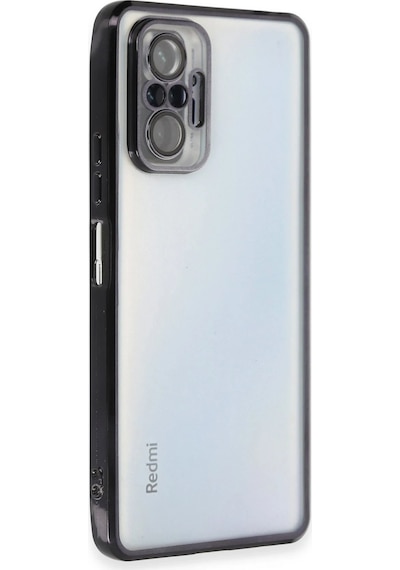 Gld-spt- Newface Xiaomi Redmi Note 10 Pro Kılıf Razer Lensli Silikon - Siyah