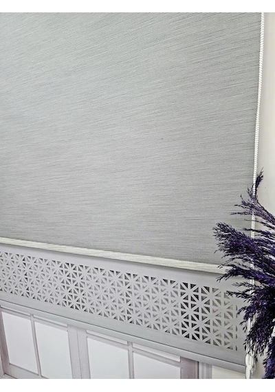 Bbb Çift Mekanizmalı Lazer Kesim Tül Ve Stor Perde Mlt1045 Gri