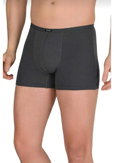 4488 Erkek Modal İnce Kemer Lastikli Boxer 3 Adet Füme