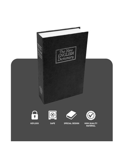 Kitap Şeklinde Siyah Büyük Boy Gizli Güvenlik Kitap Görünümlü Haz