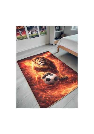 Taraftar Halısı Futbol Topu Desenli Antialerjik Kaymaz Taban Çocuk & Genç Odası Kilim Kırmızı-sarı Kırmızı-sarı Taraftar Halısı Futbol Topu Desenli Antialerjik Kaymaz Taban Çocuk & Genç Odası Kilim Kırmızı-sarı Kırmızı-sarı