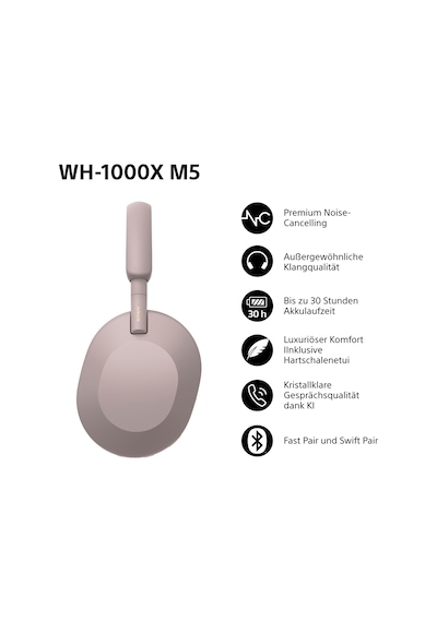 Sony Wh-1000xm5 Kablosuz Kulak Üstü Kulaklık, Uzaysal 3d Ses İle Birinci Sınıf Düzeyde Aktif Gürültü Engelleme, Şeffaflık Modu, 30 Saate Kadar Pil Ömrü, Bluetooth, Dumanlı Pembe Sony Wh-1000xm5 Kablosuz Kulak Üstü Kulaklık, Uzaysal 3d Ses İle Birinci Sınıf Düzeyde Aktif Gürültü Engelleme, Şeffaflık Modu, 30 Saate Kadar Pil Ömrü, Bluetooth, Dumanlı Pembe