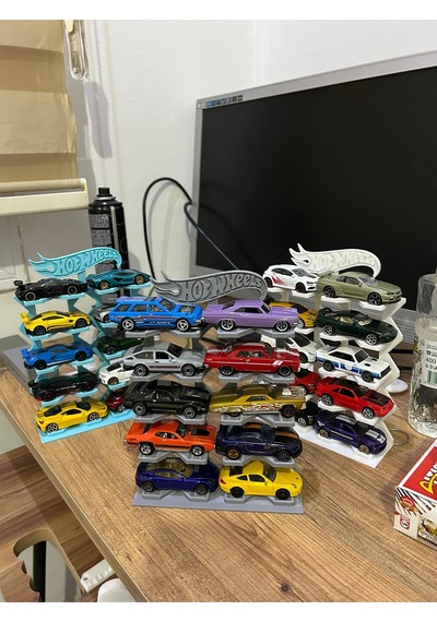 Hot Wheels Uyumlu 10 Araçlık Stand 1/64 Gri R3d-001-blş