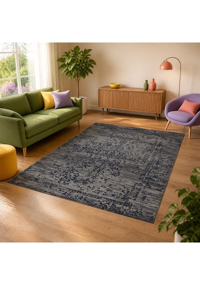 Kartela Halı Siro Halı Kaymaz Taban Makinede Yıkanabilir Halı Antrasit - 60 X 90 Cm