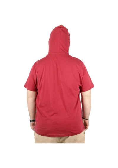 Mode Xl Büyük Beden Oversize Tshirt Kapşon Basic 21115 Bordo 001