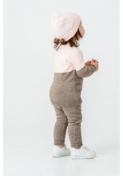 Babyhola Çocuk Teddy Bear Detay Kazak Pantolon Bere Triko Kışlık Takım 22113 Kahverengi