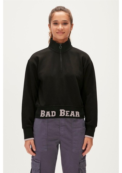 Bad Bear 23.04.12.004 Zoe Half-zıp Sweatshırt Kadın Yazılı Fermuarlı Sweatshirt Nıght Bad Bear 23.04.12.004 Zoe Half-zıp Sweatshırt Kadın Yazılı Fermuarlı Sweatshirt Nıght