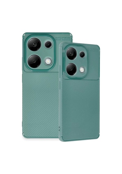 Xiaomi Redmi Note 13 Pro 4g Uyumlu Kılıf Auto Focus Karbon Kapak - Koyu Yeşil