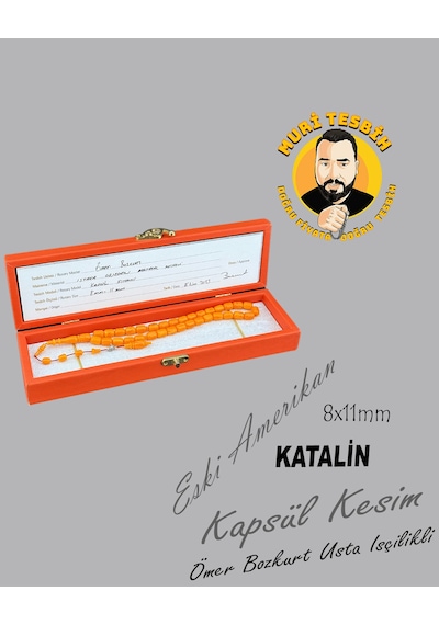 Ömer Bozkurt Istaka Obje Eski Amerikan Katalin Kapsül Kesim 8x11mm