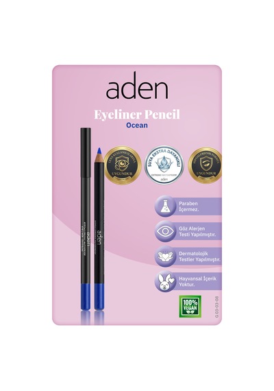 Aden Eyeliner Pencil Waterproof - Suya Dayanıklı Eyeliner Kalem 08 Ocean Okyanus Diğer