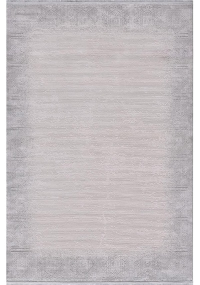 Artemis Halı Mina 09107b Gri Krem Eskitme Desen Bambu Halı