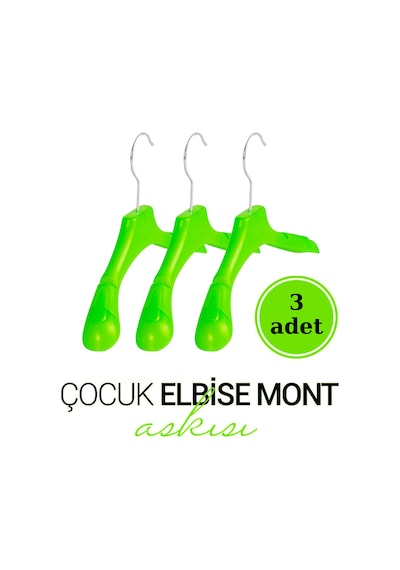 Çocuk Askısı Yeşil Plastik 30 Cm Elbise Kıyafet Askısı Diğer