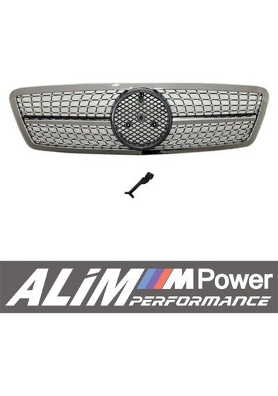 Mercedes-benz C-class W203 2000 2006 Diamond Krom Ön Panjur Böbrek Seti