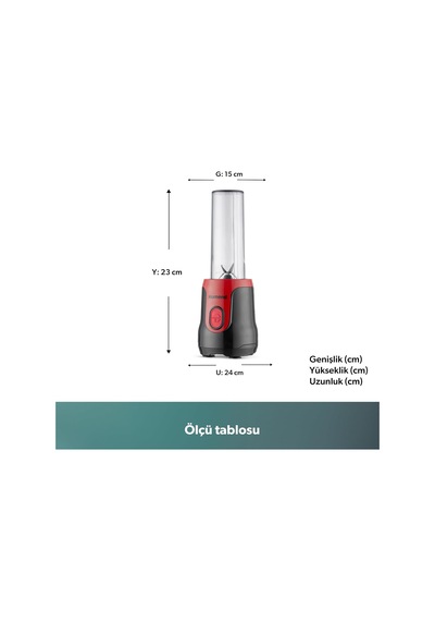 Mixfresh 7026h Kişisel Smoothie Blender Siyah Kırmızı Belirtilmemiş