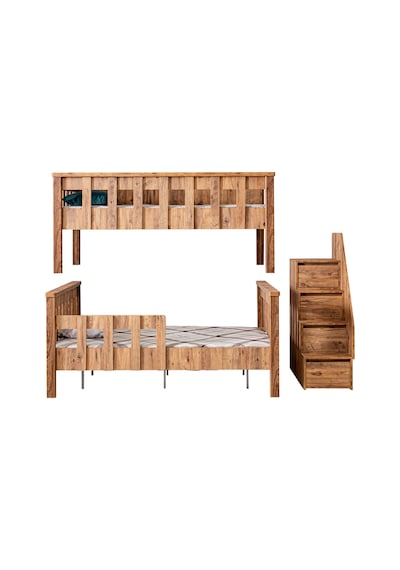 Mdf Profil Ranza, Deluxe Ayrılabilir Ranza - Ceviz + 2 Adet Comfort Yatak 90 X 190 CM Mdf Profil Ranza, Deluxe Ayrılabilir Ranza - Ceviz + 2 Adet Comfort Yatak 90 X 190 CM