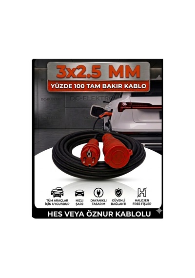 Evde Araç Şarjı Uyumlu 30 Metre 3x2.5 Mm Ttr Tam Bakır Hes Veya Öznur Kablolu Halojen Free Fişli Uzatma Seyyar Tüm Araçlar İçin Uyumlu - 878069115 Evde Araç Şarjı Uyumlu 30 Metre 3x2.5 Mm Ttr Tam Bakır Hes Veya Öznur Kablolu Halojen Free Fişli Uzatma Seyyar Tüm Araçlar İçin Uyumlu - 878069115