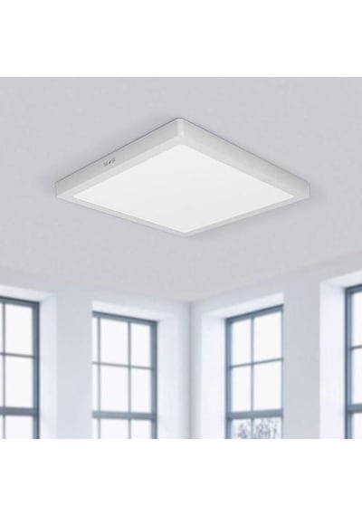 24 Watt Çok Kaliteli Sıva Üstü 6500 Kelvin Beyaz Işık Led Tavan Armatürü, Metal Kasa 28 X 28 Cm Beyaz