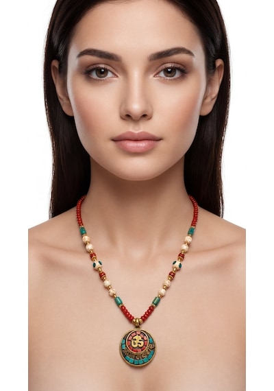 Nomad Terra Madolyon Kolye Kırmızı
