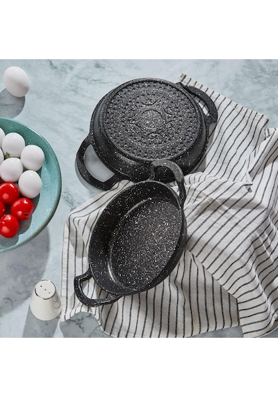 2'li Granit Alüminyum Döküm Sahan Seti Yapışmaz Yumurta & Kızartma Tavası Granit Omlet Tavası 18cm + 20cm Eşit Isı Dağılımı Ve Dayanıklı Çok Renkli