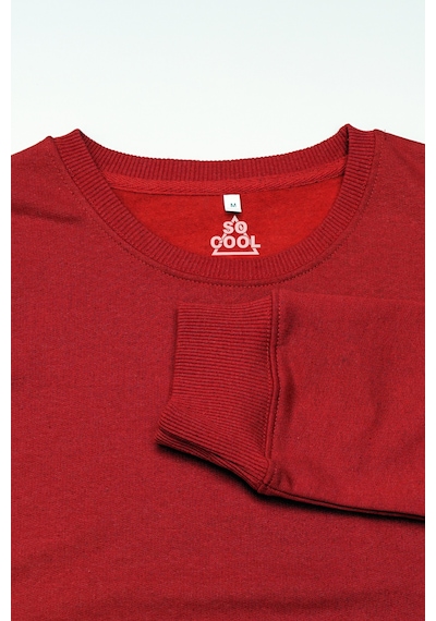 So Cool Bisiklet Yaka Sweatshirt Behemoth Metal Rock Kuru Kafa Skull Baskılı Kırmızı Sweat Kırmızı