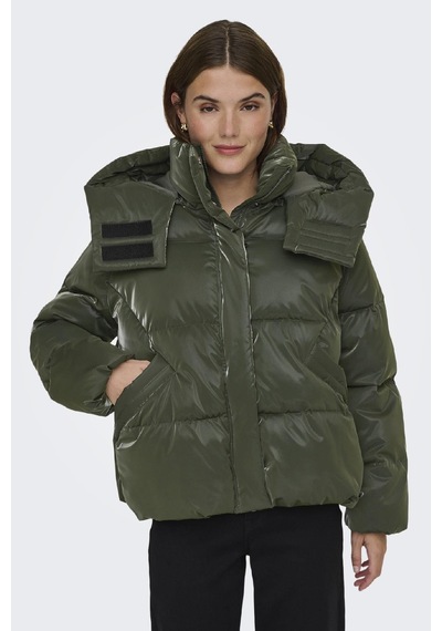 Only Bergen Life Oversize Kadın Puffer Mont Şişme Kışlık Ceket Yeşil