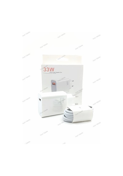 33 Watt Hızlı Şarj Aleti Başlık+kablo Set 33 W Turbo Hızlı Şarj