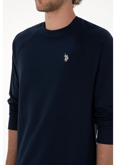 U.S. Polo Assn. Erkek Regular Fit Bisiklet Yaka Lacivert İnce Basic Sweatshirt 50313752-VR033