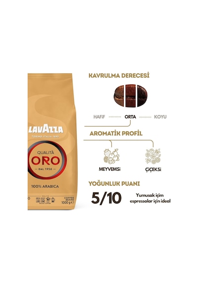Qualita Oro, Crema E Aroma Çekirdek Kahve 1 Kg 2'li Paket