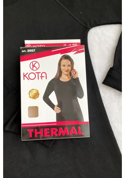 Kota Thermal Yuvarlak Yaka Termal Üst İçlik Siyah
