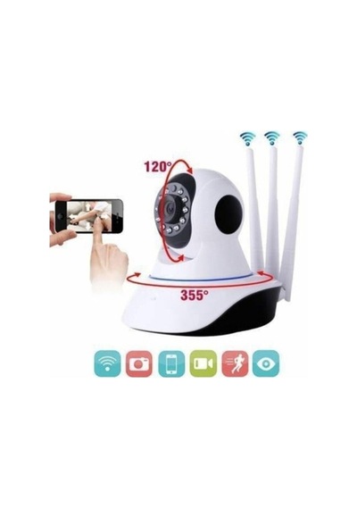 Wi-fi Kablosuz Güvenlik Ve Bebek Kamerası 360 Derece 3 Anten