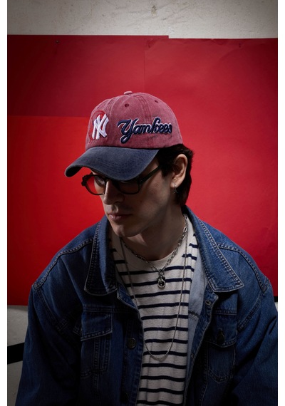 Berellini Ny Yankees Yıkamalı Şapka Special Desıgn Bordo - Lacivert