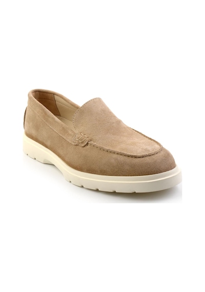Bambi Bej Hakiki Deri Erkek Loafer Ayakkabı E01087112702 Bej