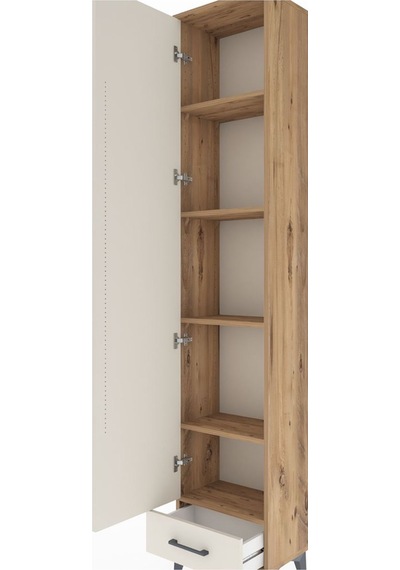 Arges Dolap 5 Raflı Tek Çekmeceli Tek Kapaklı 44x30x221 Çam-a... Çam