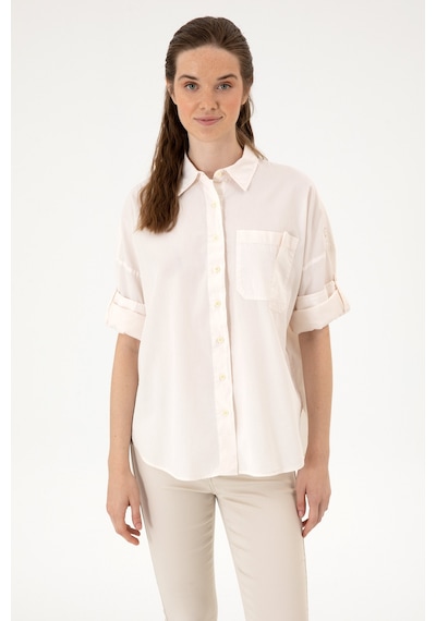 U.s. Polo Assn. Kadın Krem Gömlek Desenli 50300096-vr071 Krem