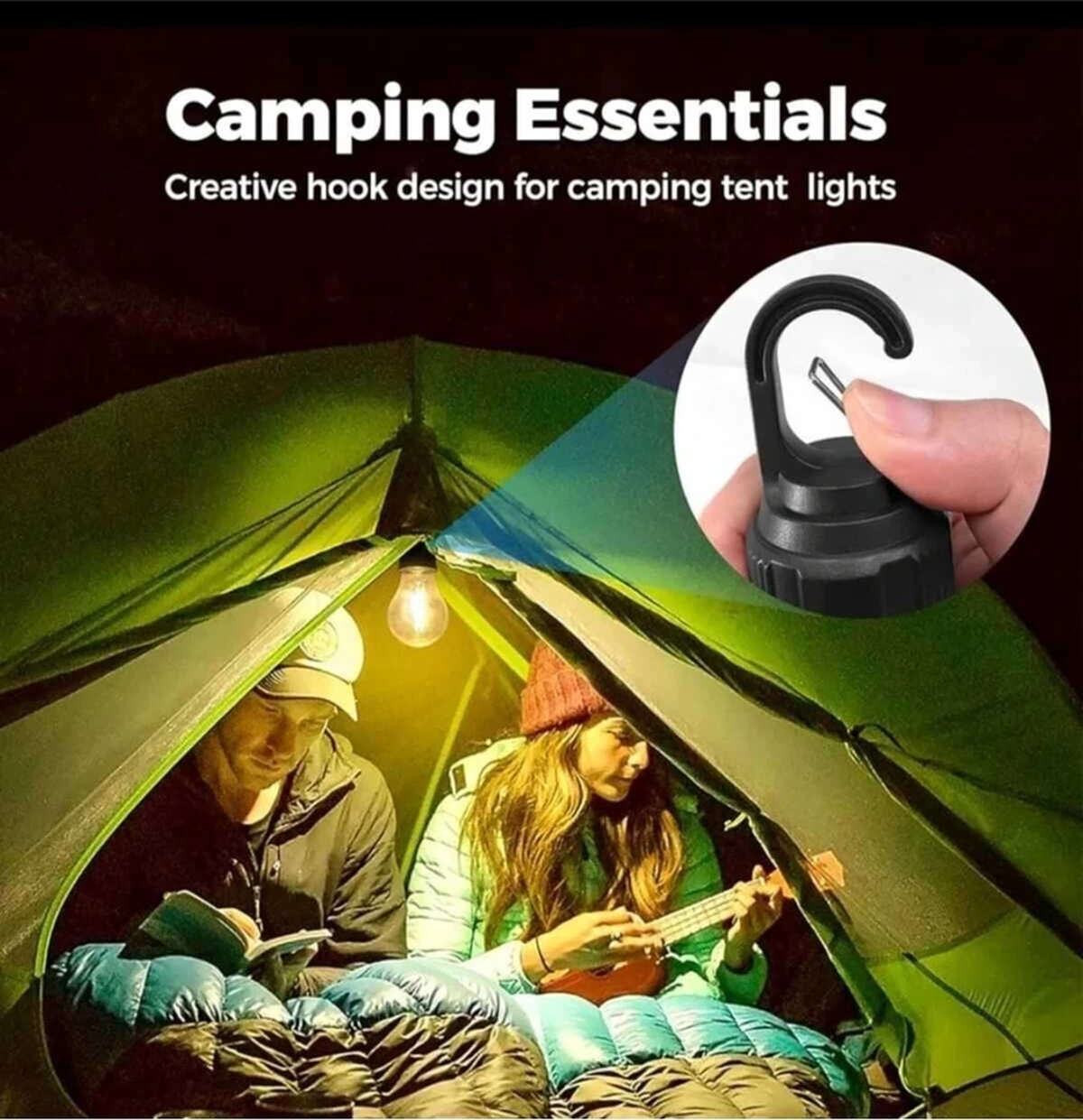 Taşınabilir Şarjlı Led Ampül Kamp Bahçe Lambası 10w Askılı Kırılmaz Led Işık